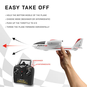 VOLANTEXRC Ranger 400 One Key Turn Remote Control Airplane w/ Xpilot Stabilizer - TRAPSKI