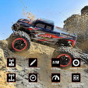 VOLANTEXRC 1:16 Ratio Scale Waterproof Remote Control All Terrain Monster Truck