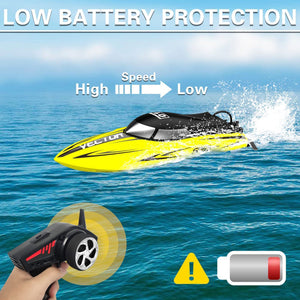 VOLANTEXRC Vector SR65 37MPH Remote Control Outdoor Electric Racing Boat, Yellow