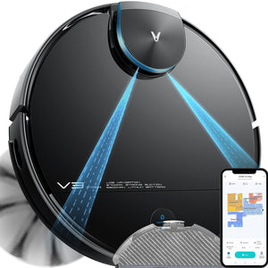 Viomi Smart Robot Vacuum V3 Max Duster Vacuum and Mop for Multi Floors, Black