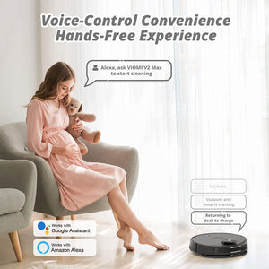 Viomi Smart Robot Vacuum V2 Max Duster Vacuum and Mop for Multi Floors, Black