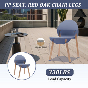 4 Piece Set Of Single Chairs, Traditional Elements With Round Table