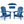 Folding Adirondack Lounge Chair With Embossed Grain For Patio, Backyard, Deck Or Pool Side - Navy Blue