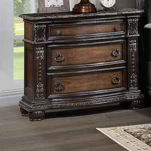 3 Drawers Nightstand - Brown / Cherry