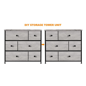 REAHOME 6 Drawer Dresser Organization Storage Unit with Steel Frame, Dark Taupe