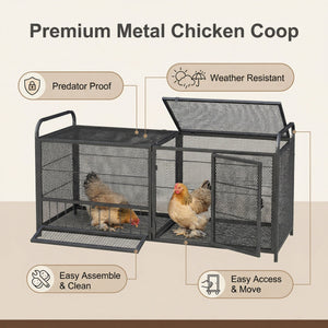 Chicken Cage, Poultry Breeding Coop - Black / Silver