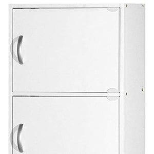 Hodedah 5 Shelf Home and Office Enclosed Organization Storage Cabinet, White