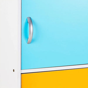 Hodedah 5 Shelf Home and Office Enclosed Organization Storage Cabinet, Rainbow