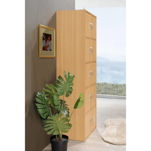 Hodedah 10 Door Enclosed Multipurpose Storage Cabinet for Home and Office, Beech - TRAPSKI