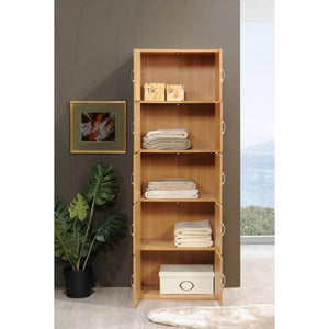 Hodedah 10 Door Enclosed Multipurpose Storage Cabinet for Home and Office, Beech - TRAPSKI