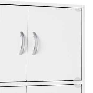 Hodedah 10 Door Enclosed Multipurpose Storage Cabinet for Home and Office, White
