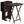 PJ Wood Folding TV Tray Tables with Compact Storage Rack, Espresso, 5 Piece Set