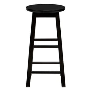 PJ Wood Classic Round-Seat 29 Inch Tall Kitchen Counter Stools, Black, Set of 2