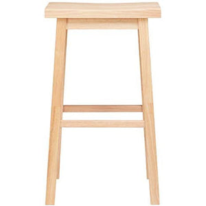 PJ Wood Classic Saddle-Seat 29 Inch Tall Kitchen Counter Stools, Natural
