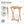 PJ Wood Folding Portable TV Snack Tray Table with Natural Finish, 2 Piece Set