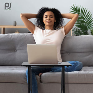 PJ Wood Folding TV Tray, Collapsible Portable Snack Tables, Black, 2 Piece Set