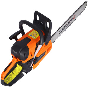 58Cc Gasoline Chainsaw 20" For Tree And Wood Cutting Epa Compliant - Orange