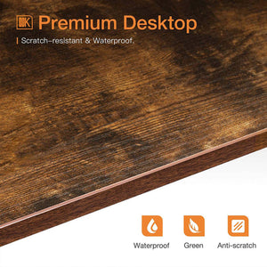 ODK Corner Triangle Computer Desk w/ Storage Space & Keyboard Tray, Rustic Brown - TRAPSKI