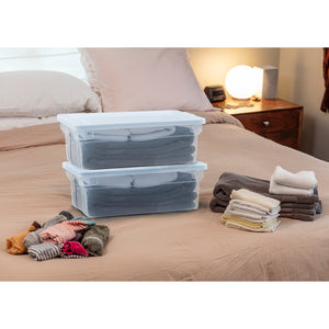 Rubbermaid Classic Clear 12 Quart Stackable Heavy Duty Plastic Storage Bins