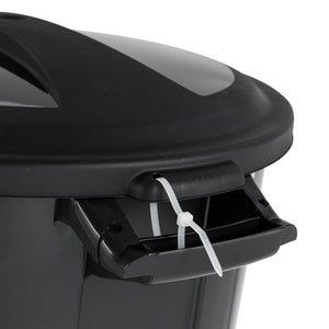 United Solutions 20 Gal Round Waste Container w/ Click Lock Lid, Black (2 Pack)