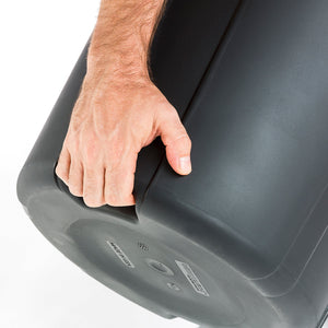 United Solutions 20 Gal Round Waste Container w/ Click Lock Lid, Black (2 Pack)