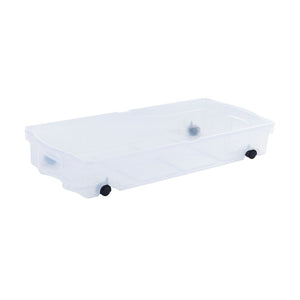 Rubbermaid 70 Qt Under Bed Wheeled Storage Boxes with Dual Hinged Lids (2 Pack)