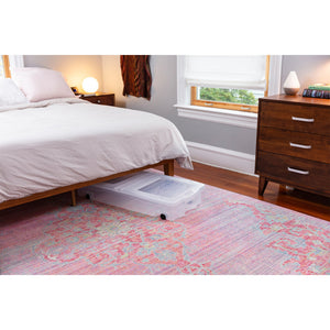 Rubbermaid 70 Qt Under Bed Wheeled Storage Boxes with Dual Hinged Lids (2 Pack)