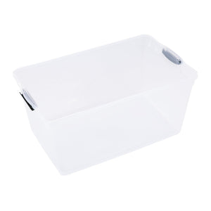 Rubbermaid Cleverstore 18 Gal Plastic Holiday Storage Tote, Clear & Red, 4 Pack - TRAPSKI