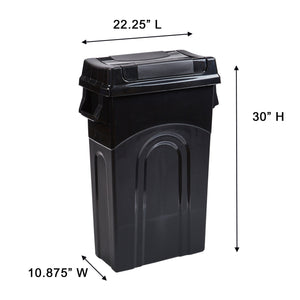 United Solutions 23 Gallon Highboy Kitchen Recycling Bin with Swing Lid, Black