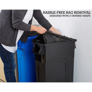 United Solutions 23 Gallon Highboy Kitchen Recycling Bin with Swing Lid, Black