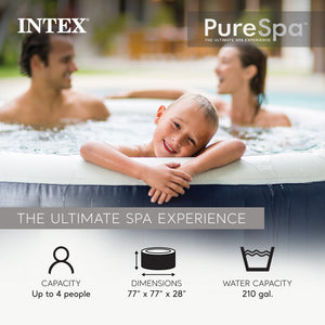 Intex PureSpa Plus Portable Inflatable Hot Tub with Maintenance Kit and 2 Seats