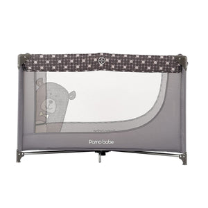 Pamo Babe Portable Enclosed Baby Playpen Crib with Mattress and Carry Bag, Gray