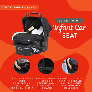 Baby Trend EZ-Lift Plus Lightweight Infant Car Seat w/ Cozy Cover, Modern Khaki