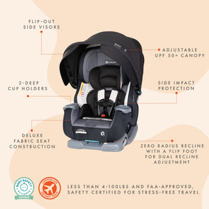 Baby Trend Cover Me 4 in 1 Convertible Car Seat with Adjustable Canopy, Black