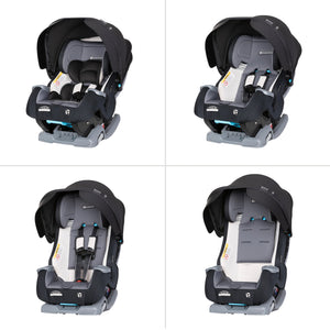 Baby Trend Cover Me 4 in 1 Convertible Car Seat with Adjustable Canopy, Black