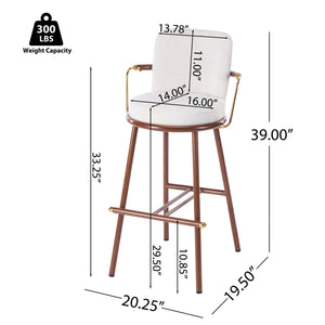 Chaya Indoor Upholstered Bar Stool with Metal Frame