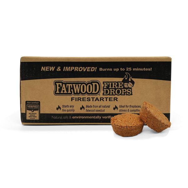 BetterWood Products Firedrop Nontoxic All Natural Fatwood Firestarters, 48 Pack