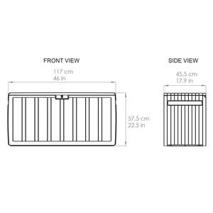Ram Quality Products Outdoor Backyard Patio Storage Deck Box, 71 Gallon, Gray