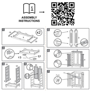 RAM Quality Products ELITE Adjustable 2 Shelf Storage Utility Cabinet, Dark Gray