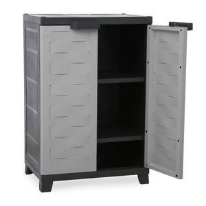 RAM Quality Products PREMIUM Utility 2 Shelf Lockable Storage Cabinet, Gray