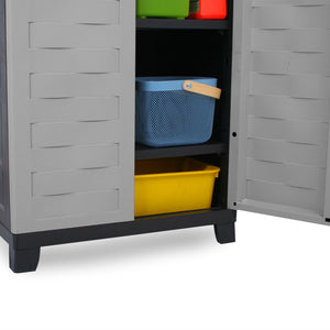 RAM Quality Products PREMIUM Utility 2 Shelf Lockable Storage Cabinet, Gray