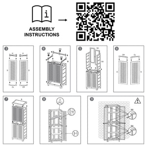 RAM Quality Products PREMIUM 4 Shelf Lockable Storage Utility Cabinet, Gray