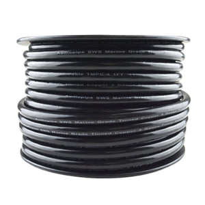 Audiopipe TMPC-4-100TCB Marine Grade 4 Gauge Tinned Copper Wire, 100 Feet, Black