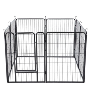 JOMEED Indoor and Outdoor 8-Panel, 32-Inch High Dog Pet Playpen with Door, Black