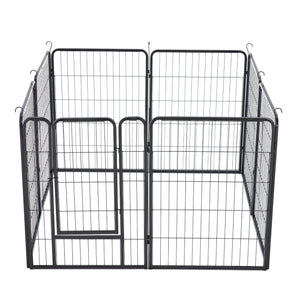 JOMEED Indoor and Outdoor 8-Panel, 32-Inch High Dog Pet Playpen with Door, Black