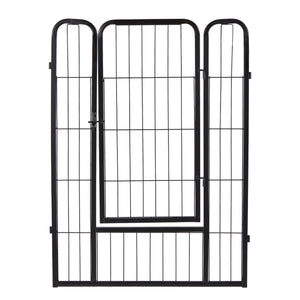 JOMEED Indoor and Outdoor 8-Panel, 32-Inch High Dog Pet Playpen with Door, Black