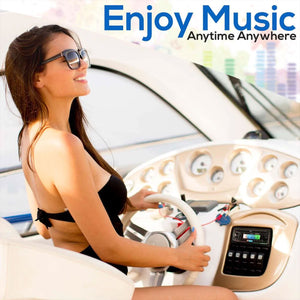 Pyle 300 Watt Bluetooth Marine Stereo Receiver & Speaker Kit with Remote Control
