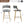 Counter Height Bar Stools With Powder Coating Base And Footrest (Set of 2) -