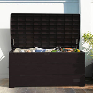 Duramax CedarGrain Durabox 110 Gal Outdoor Deck & Garden Storage Bench, Brown