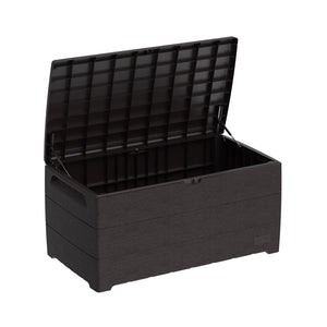 Duramax CedarGrain Durabox 110 Gal Outdoor Deck & Garden Storage Bench, Brown